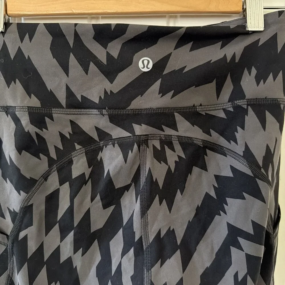 Lululemon Wunder Train High-Rise pants yoga workout black gray Size4